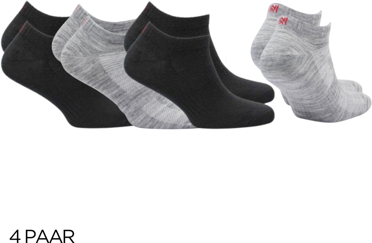 Norfolk 4 paar Wandelsokken Anti Blaren 60% Merino Wol enkelsokken met Snelle Vochtopname Platte Teennaad Enkelsokken Dames Wollen Sokken 2 2 Licht 39-42 Sheldon Low-cut Zwart