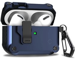 Coverzs TPU & PC Rugged case geschikt voor AirPods Pro / Pro 2 - Beschermhoesje - Optimale bescherming - Hoogwaardige kwaliteit