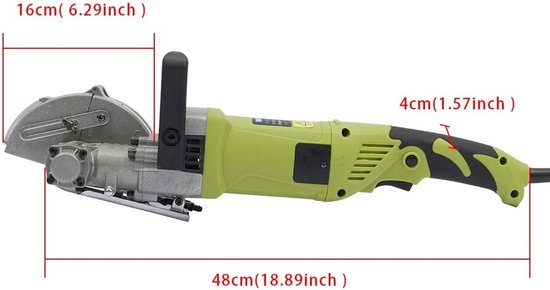 Elektrische Sleuffrees - Wandfrees Muurfrees - Sleuven Frezen - Krachtige 4000W Motor - Instelbare Diepte Breedte - Groen Zilver — afbeelding 5