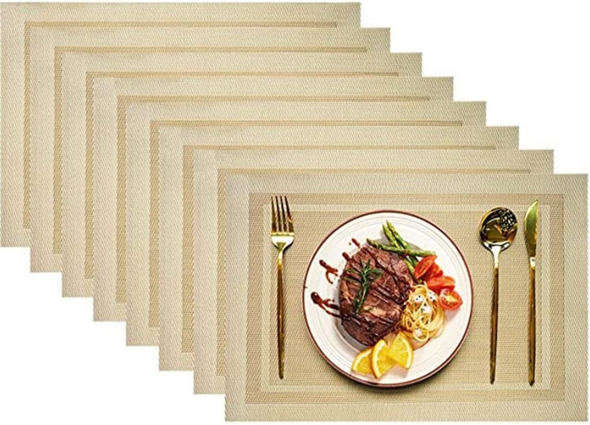 Tafelmat Set - Placemats Keuken - Tafel Beschermen - Wasbaar PVC Materiaal - 30x45 cm - Kleur E