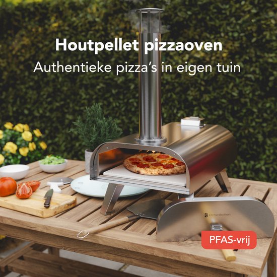 Draagbare opvouwbare 11 inch houtpellets pizzaoven, buitengebruik met
