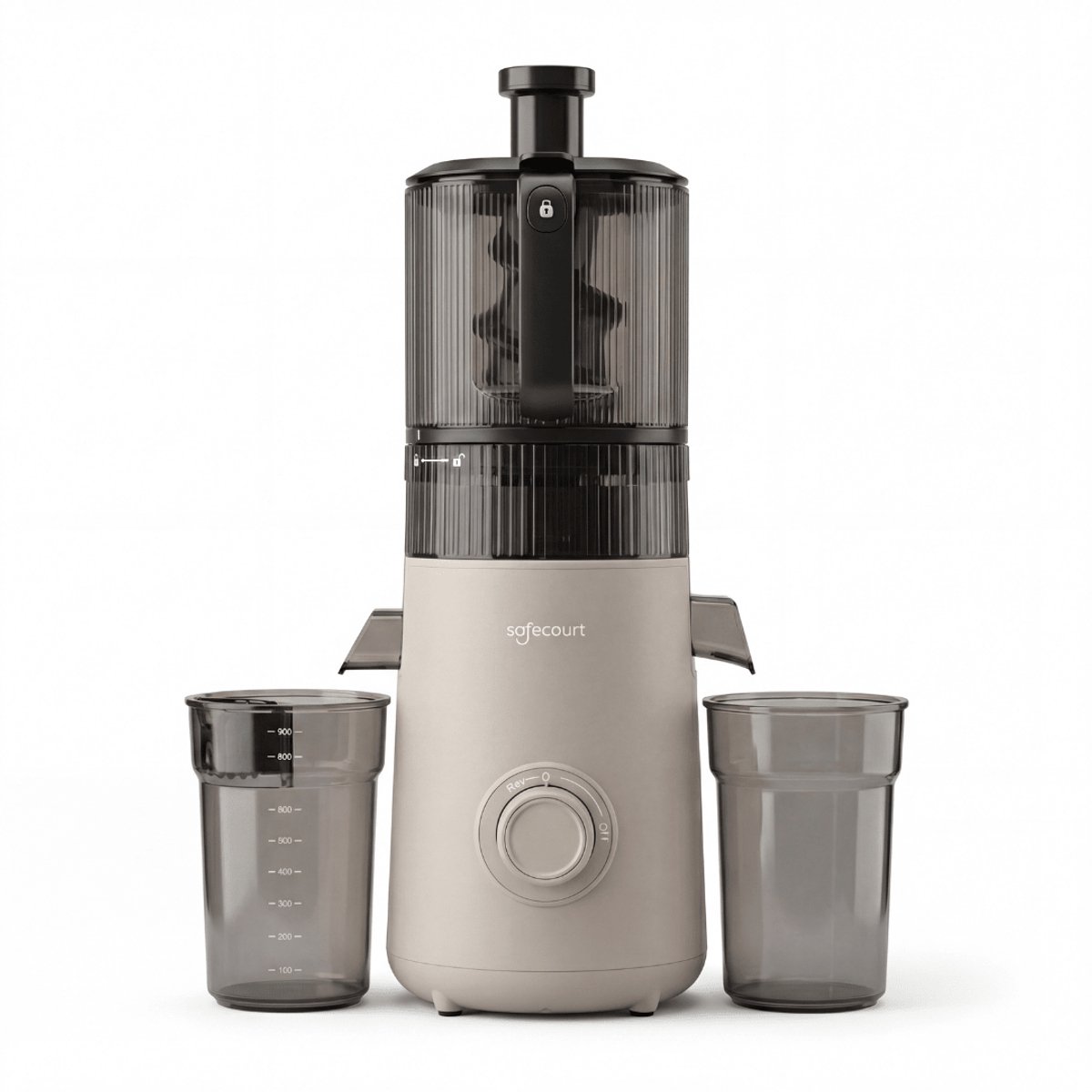Safecourt Kitchen Slow Juicer XXL - krachtige motor [Pre-cutter & Cold-press technologie] - eenvoudige reiniging - BPA-vrij - sapcentrifuge Beige