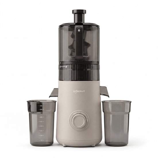 Safecourt Kitchen Slow Juicer XXL - krachtige motor [Pre-cutter & Cold-press technologie] - eenvoudige reiniging - BPA-vrij - sapcentrifuge Beige - slowjuicer vergelijking