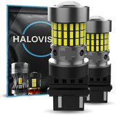 HaloVision Turbo LED T20 7443 Amber Oranje 6W – Canbus Plug en Play Knipperlicht Richtingaanwijzer LED Set van 2 Autolampen