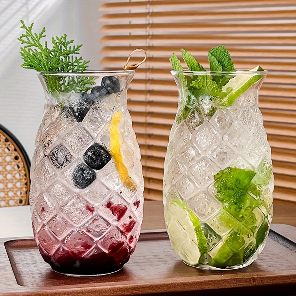 4-Pack Ananasvormige Borosilicaat wijnglas Bekers 14,8cm x 7,4cm