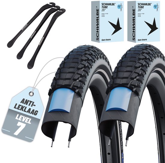 2x Schwalbe fietsbanden Marathon Plus Tour 2026 28x1,75 (47-622) buitenband + SCV Clik...