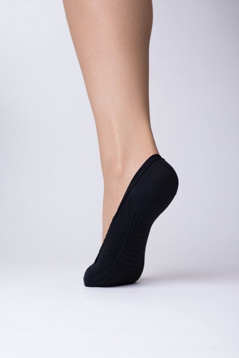 Steps - Low Cut - Footies - Massage Voetbed - Onzichtbaar - 3-Pack - 39-42 - Zwart - LB38N