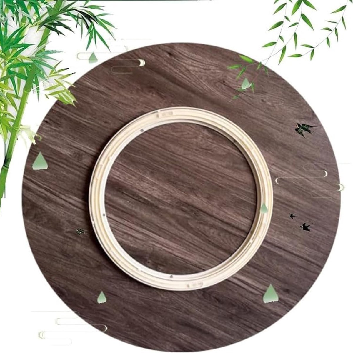 Houten Draaitafel - Rond Serveerplateau - Tafel Serveren - Massief Hout - 25 cm - Bruin