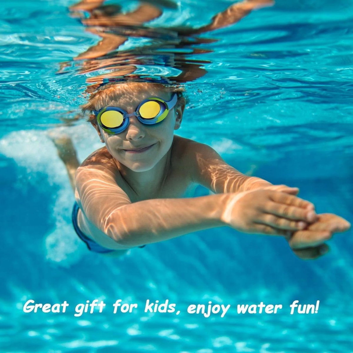 Kinderzwembril voor 6-12 jaar oude jongens meisjes - zwembril met verstelbare riem, anti-condens, lekvrij, waterdichte duikbril voor kinderen, zwembad en watersport