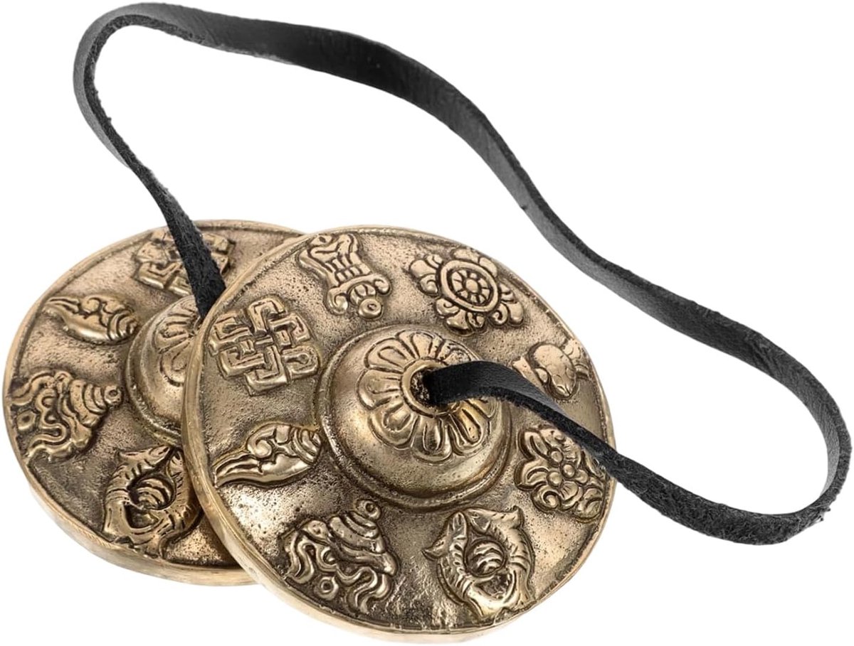 Tibetaanse Tingsha Bellen - Meditatie Klokken - Spirituele Beoefening - Heldere Klank Resonantie - 6.5 cm Diameter - Meerkleurig