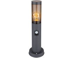 Globo Lighting Buitenverlichting Staande lamp rook antraciet met bewegingsmelder Tuinlamp, metaal kunststof, 1x E27, DxH 7,6 × 45 cm