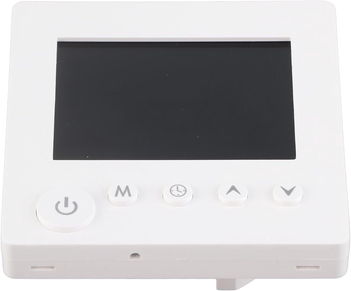Slimme Thermostaat - Programmeerb. Verwarming - Home Kantoor Hotel - LCD Kleurendisplay - 41x86x86mm - Wit