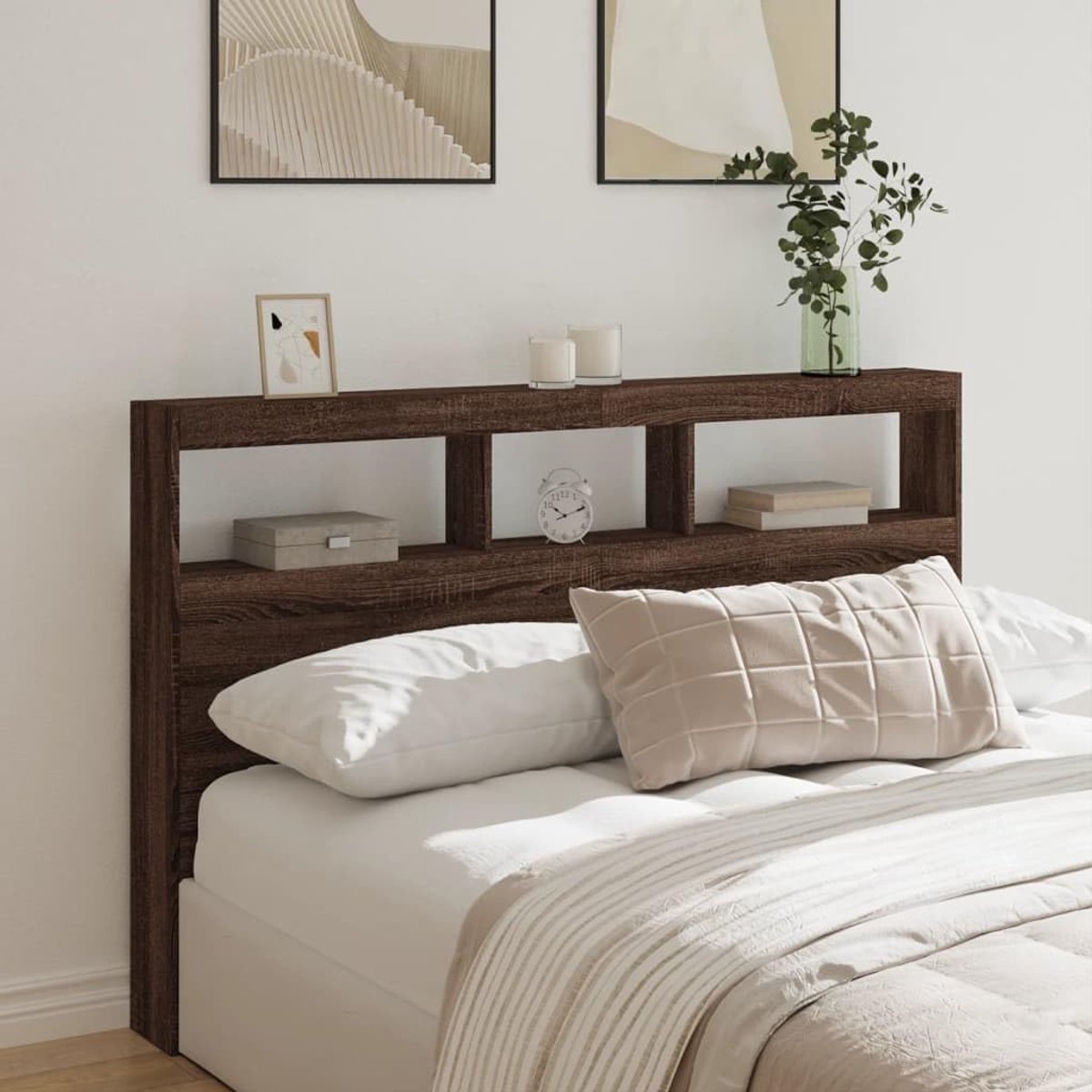 Hoofdbord met opbergruimte - Bed hoofdeinde - Slaapkamer inrichting - Geïntegreerde opberg