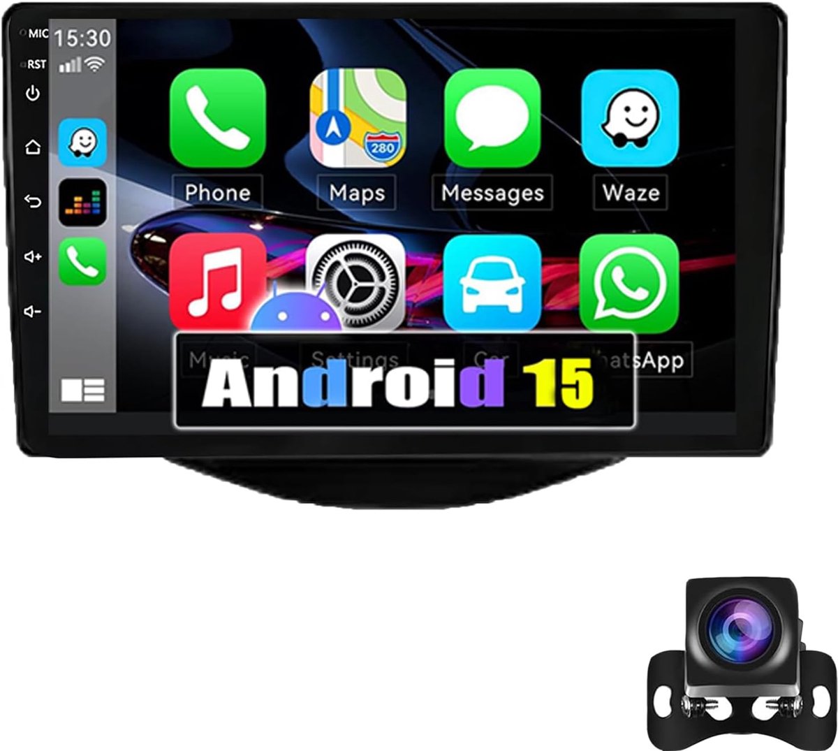 Autoradio Navigatie - Multimedia Speler - Auto Entertainment - Android 15 Systeem - 9 Inch Touchscreen