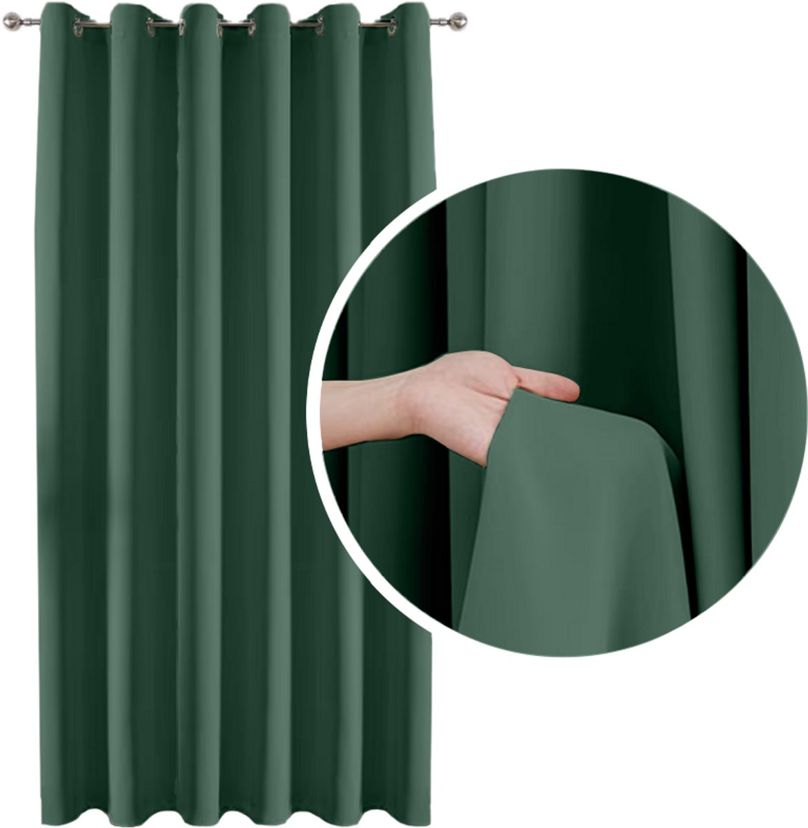 Meble od Nowa - Verduisterende Gordijn - 140x250 cm - Groen - Geloord