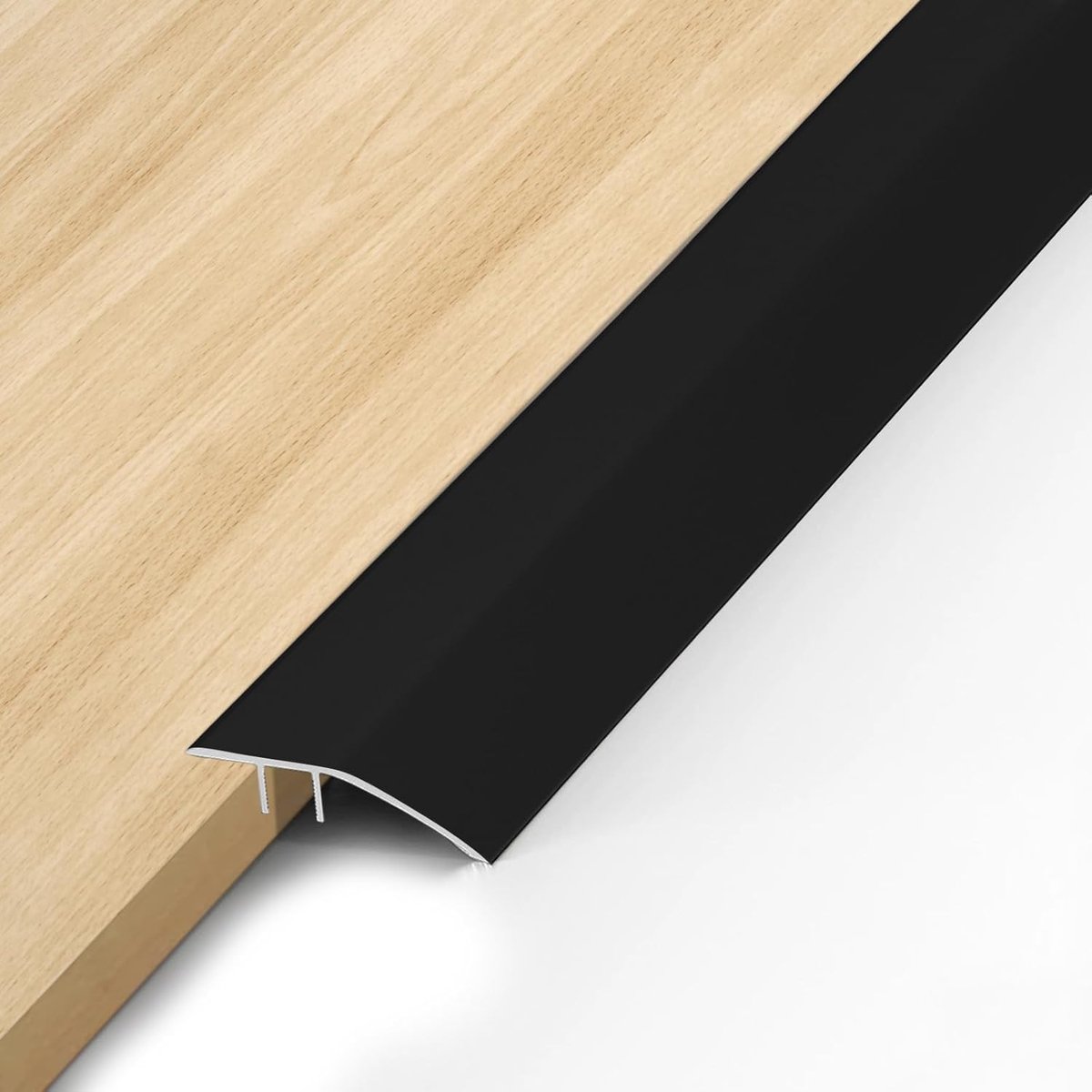 Aluminium Drempelhelling - Overgangsprofiel Zelfklevend - Vloer Hoogteverschil - Licht Duurzaam Aluminium - 09 m x 43 mm - Mat Zwart