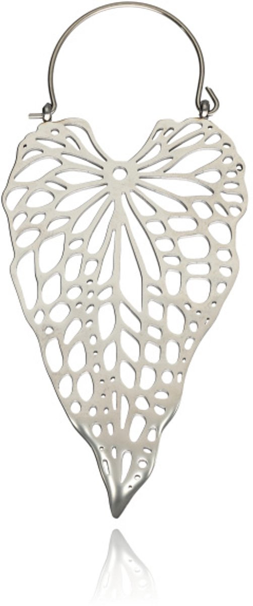 Crazy Needles - Oorhanger - Zilveren Blad - 8,6 cm - 1,0 mm Dikte