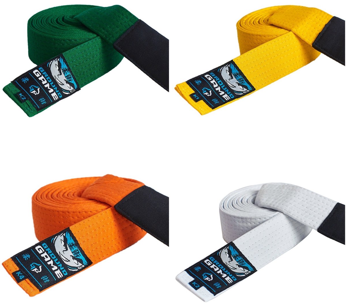 Ground Game K1 - BJJ Riem voor Kinderen - Groen - 100% Katoen - 190cm