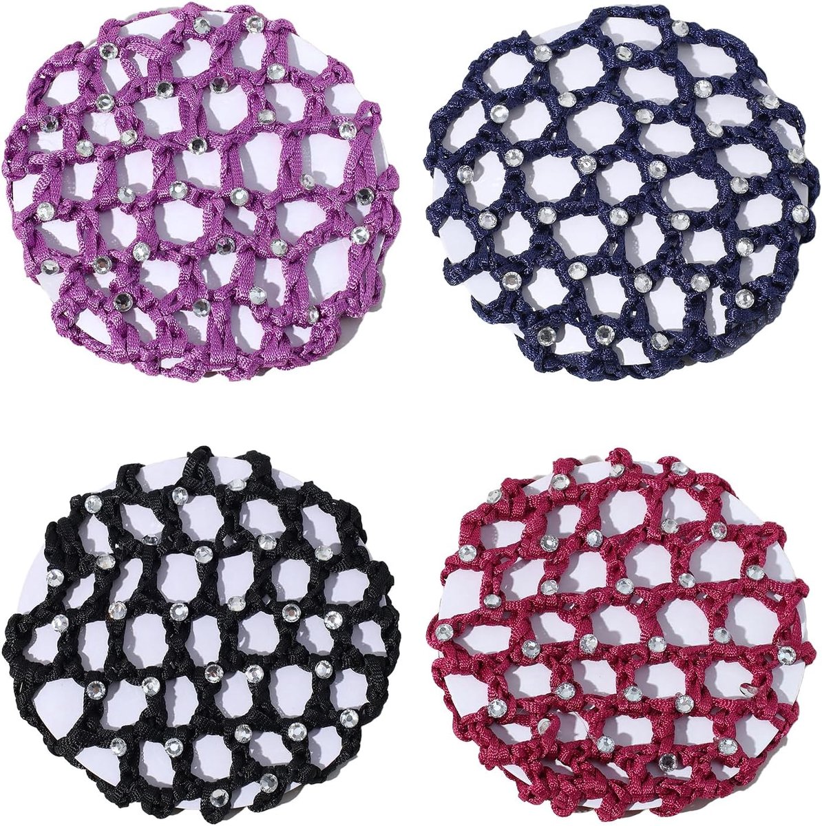Haarnetjes Kapsel Fixatie - Knot Net - Stijlvol Kapsel - Met Glitter Strass - 4-bundel