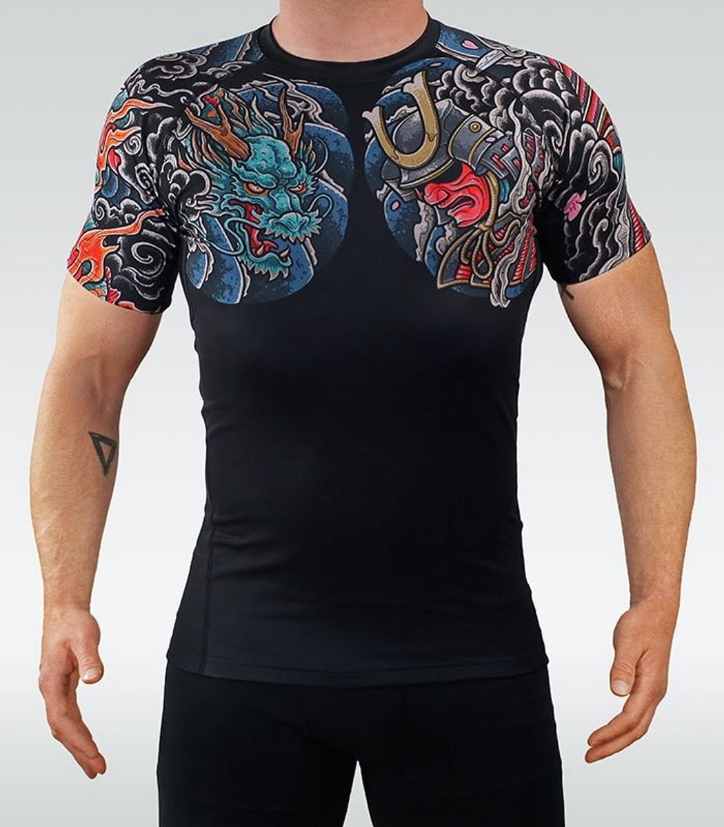Ground Game Bushido 3.0 - Rashguard - Kort Mouw - L - Ventilatiepanelen