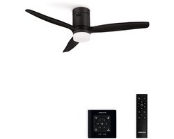 CREATE - Stille 40W plafondventilator met technische ABS bladen in verschillende maten - L - Met licht - Controller voor wandmontage - WIND CALM
