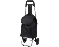 HowHomely CITY - Boodschappentrolley - Inklapbaar - Zwarte Kleur - Beschermhoes