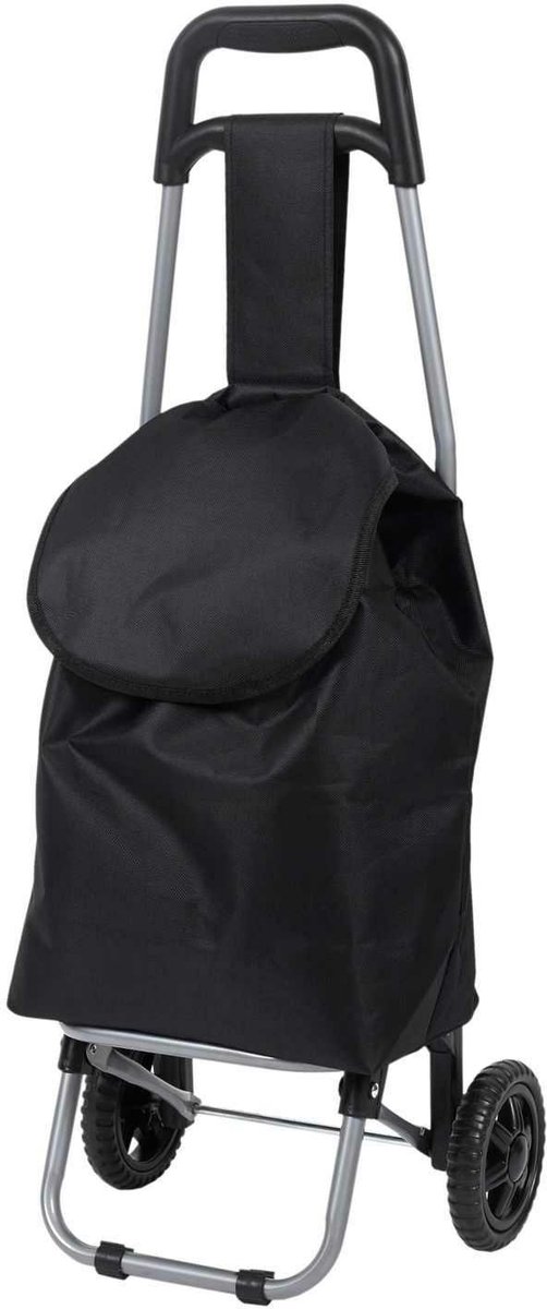 HowHomely CITY - Boodschappentrolley - Inklapbaar - Zwarte Kleur - Beschermhoes