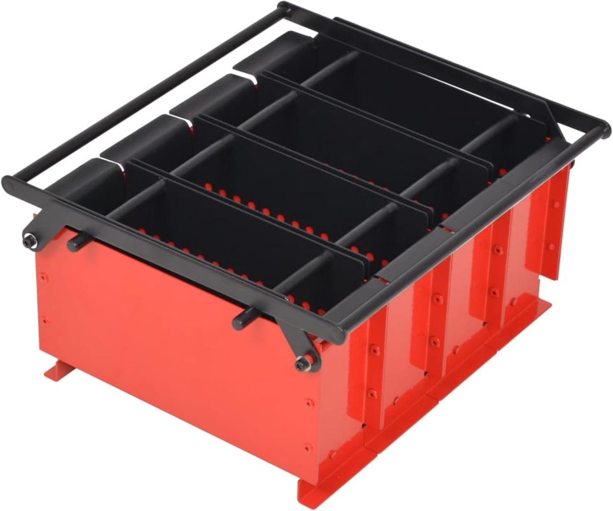 Briket Maker - Papier Pers - Hout Afval - Stevig Staal - 38x31x18 cm - Zwart Rood