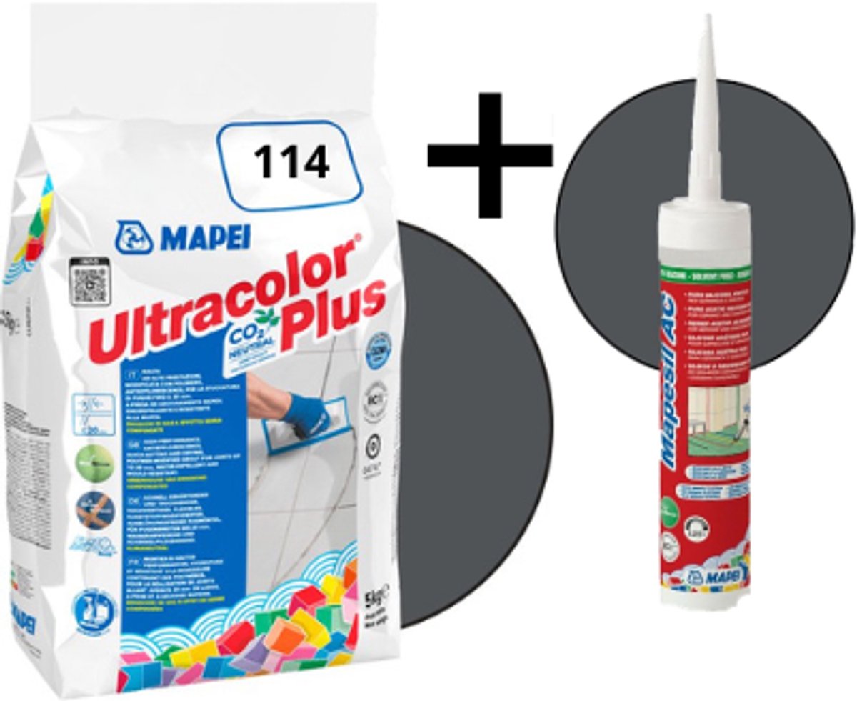 Combipakket Mapei Ultracolor Plus kleurcode 114 + siliconen kit kleurcode 114