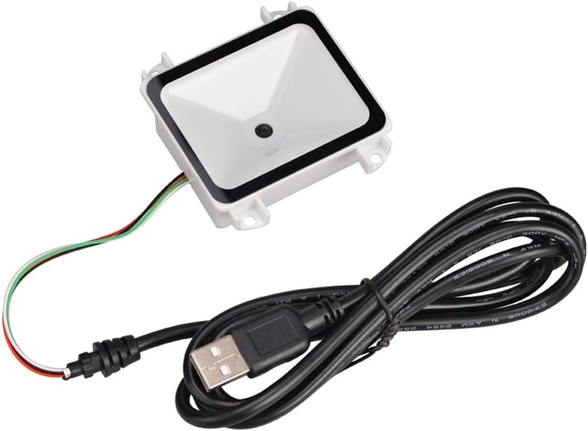 Barcode Scanner - QR Lezer - Kiosk Integratie - Vaste Installatie - Compact Ontwerp - Wit