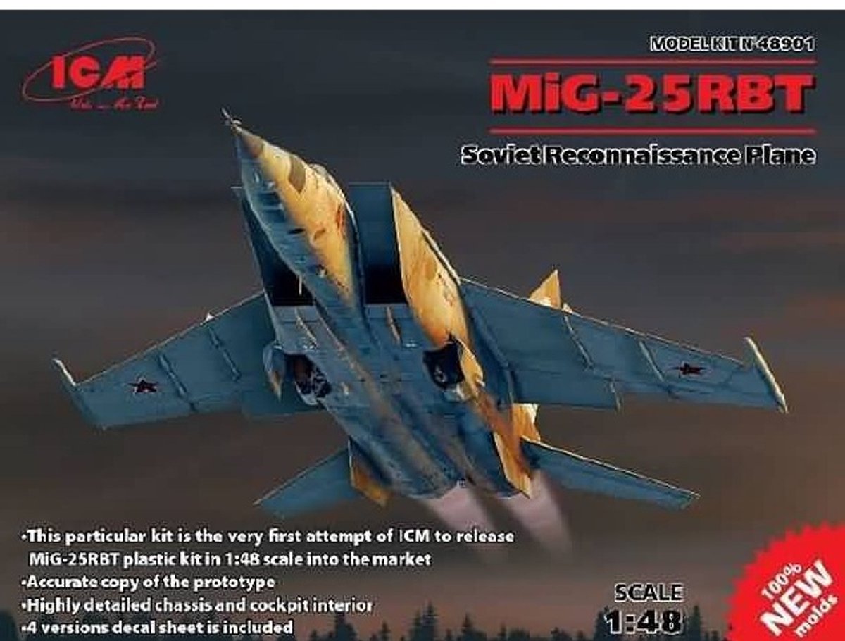 ICM 48901 MiG-25 RBT Foxbat – 1:48 Verkenningsvliegtuig Modelbouwkit – Sovjet Straaljager