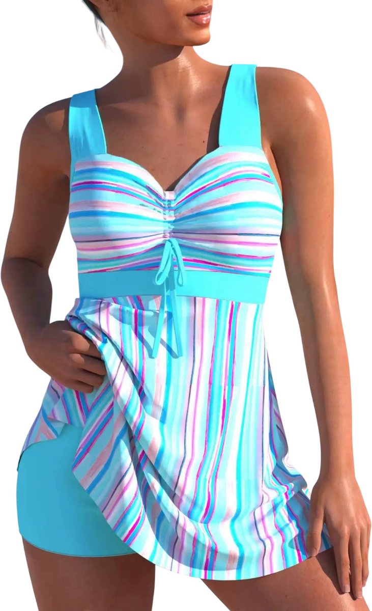 rimmo Sneldrogende Strandshort Dames – Rok Stijl Bikini Zwemkleding, Modieus Zwempak en Zwangerschaps Cover-up, Zwangerschapsbadpak voor Strand en Zwembad - Blauw
