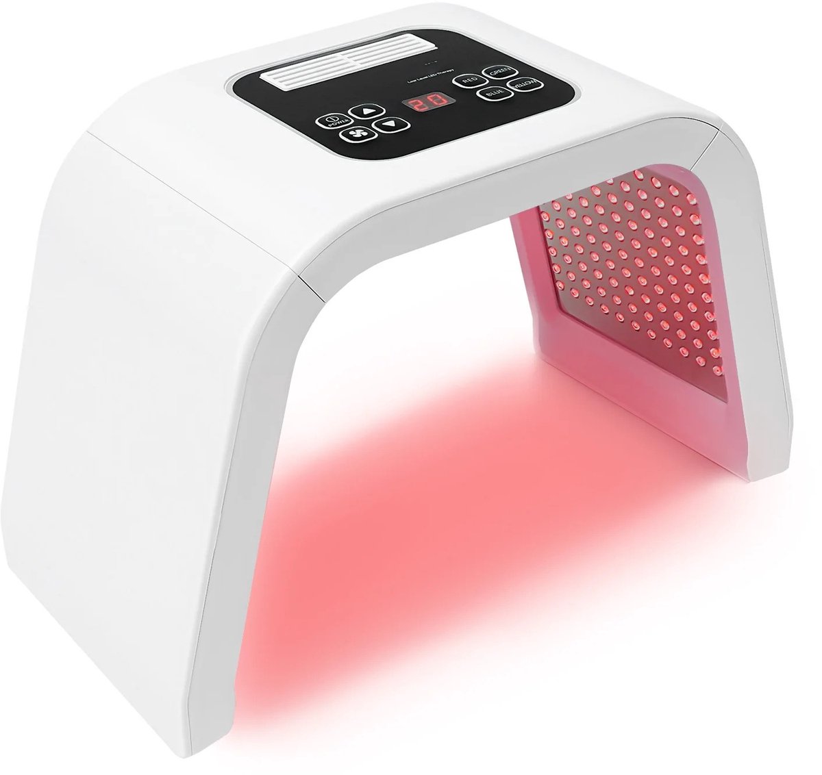 Lanoba - LED-gezichtslichttherapie-apparaat - 7-in-1 gekleurd LED-masker - Apparaat Geschikt voor gezichts- en lichaamsverzorging - Tegen Acne