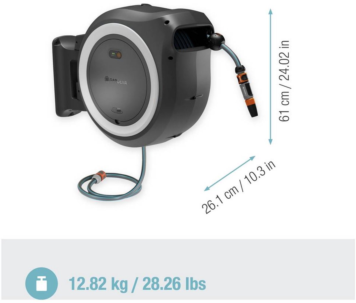 Gardena PowerRoll XL Dévidoir sur batterie Solo - 40 m
