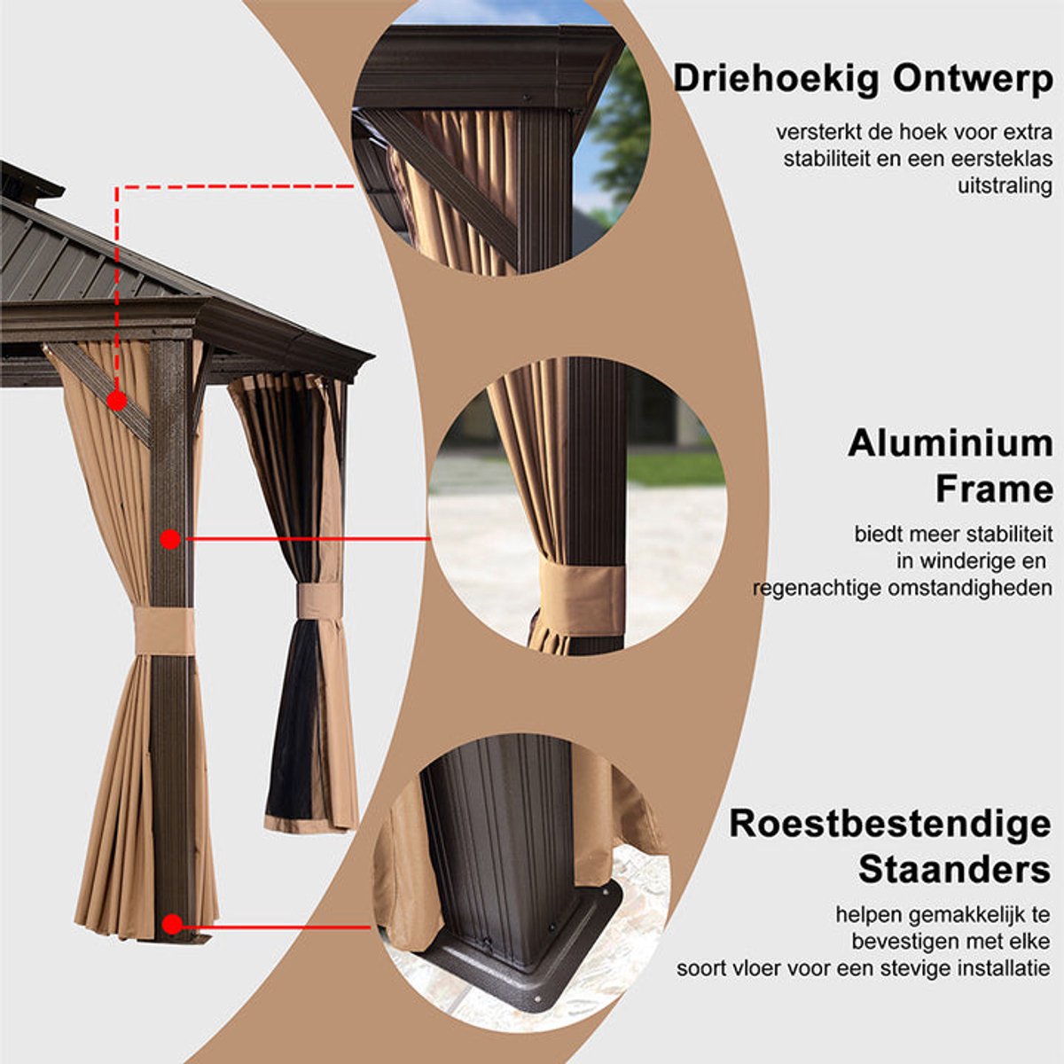 Purple Leaf Hardtop pavillon 4,25 x 3 m - bronze