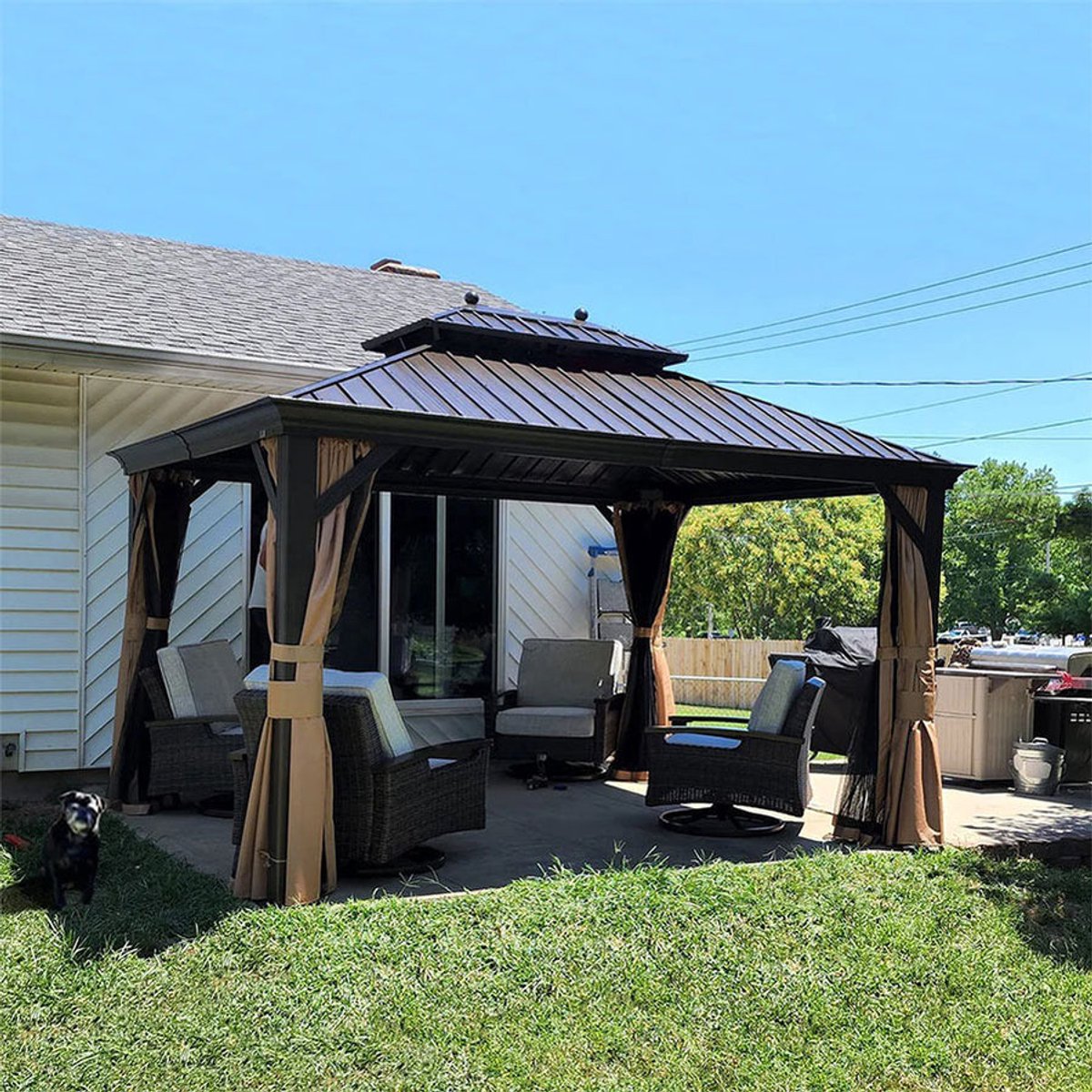 Purple Leaf Hardtop pavillon 4,25 x 3 m - bronze