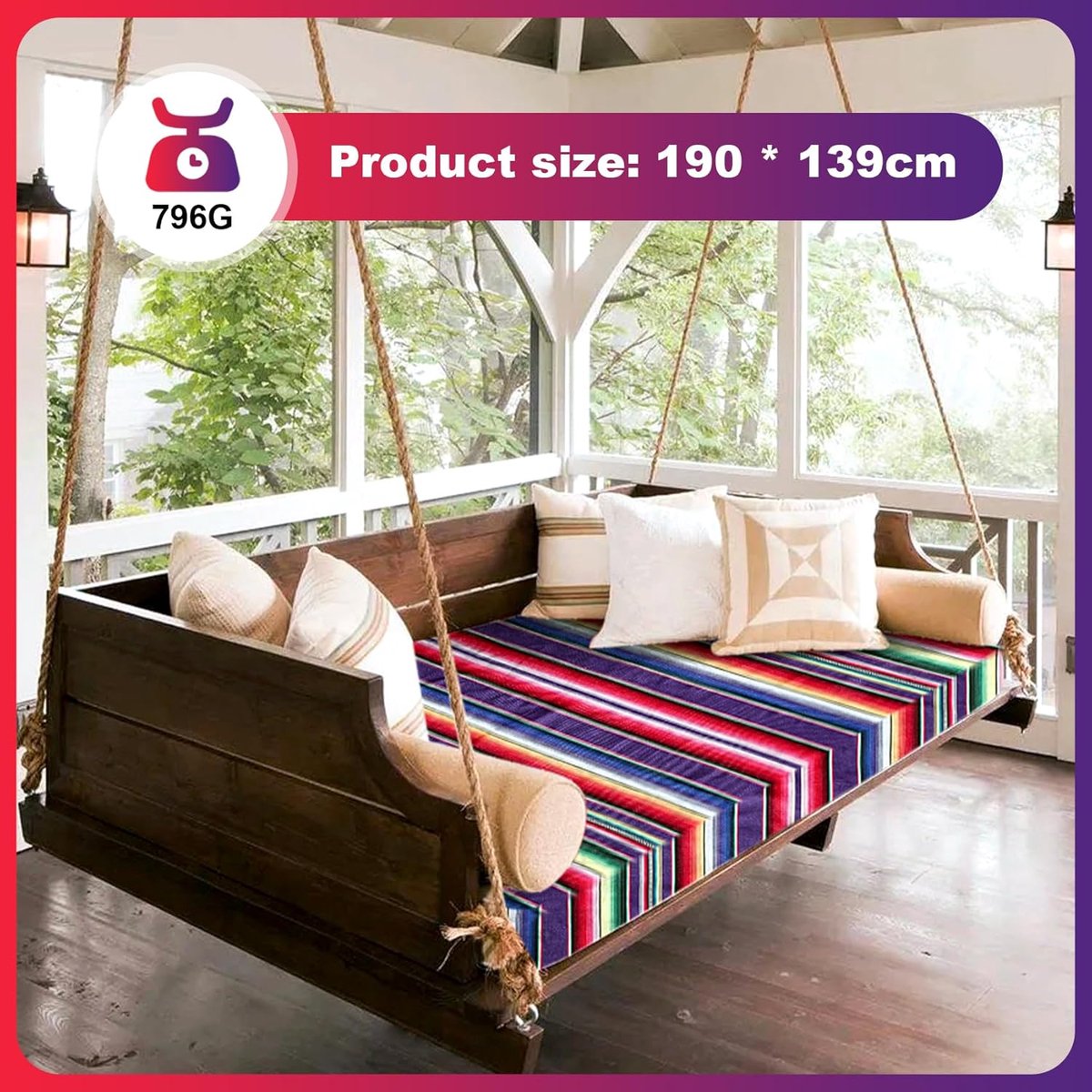 Tafelkleed - Deken - Feestelijke Decoratie - Multifunctioneel - 150x200cm - Paars Gestreept