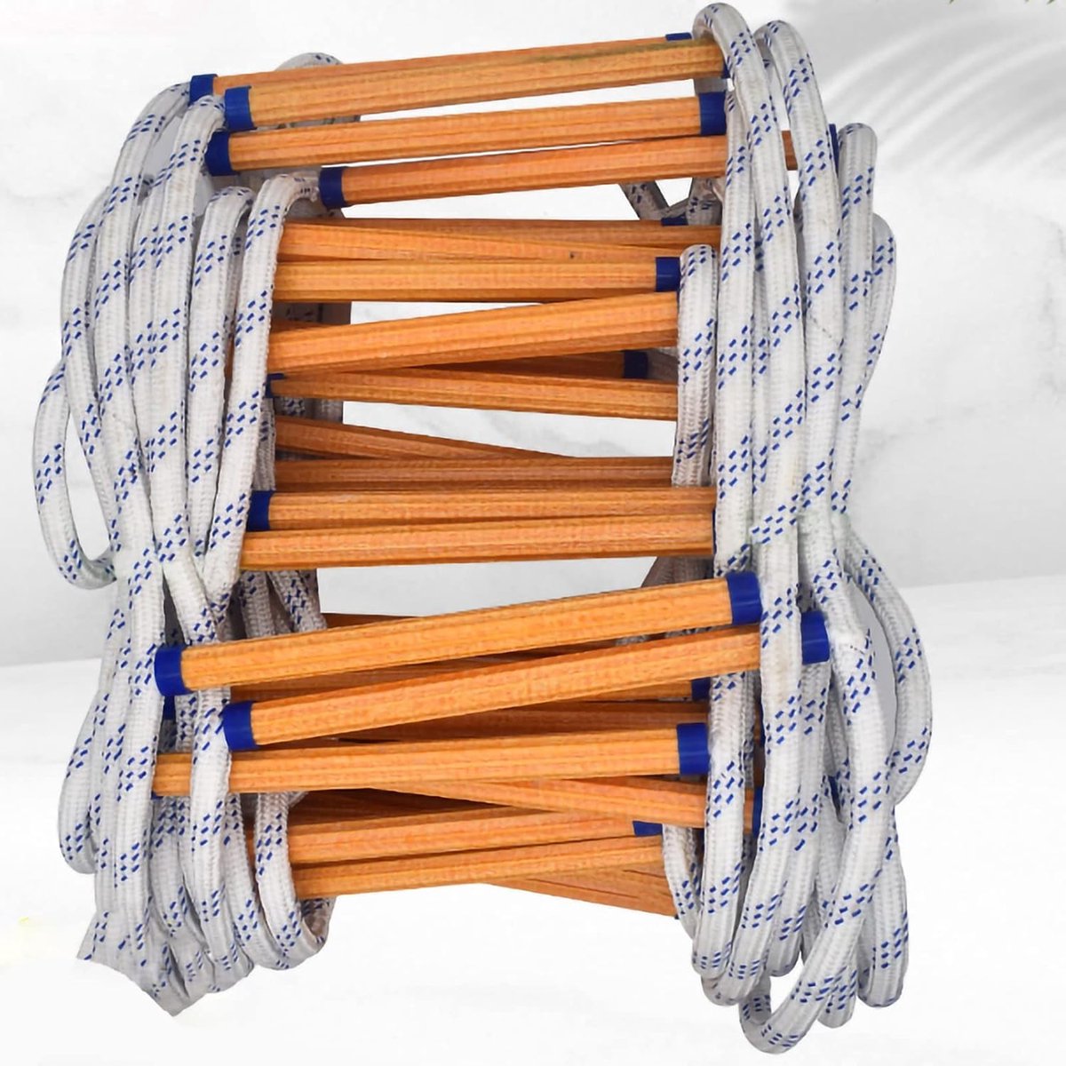 Noodbrandtrap Touwladder - Klimladder Reddingsladder - Brandredding Buitenwerk - Metalen Haakontwerp - 5 Meter Lengte