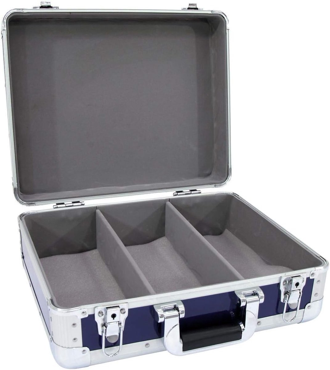 CD Koffer - DJ Opslag - Muziek Transport - Aluminium Frame - 42.5 x 38 x 17.5 cm - Blauw