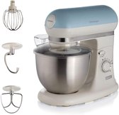 Ariete 1588/05 - Vintage keukenmachine - 5.5 liter - 3 accessoires - 2400 Watt - 7 snelheden - Blauw