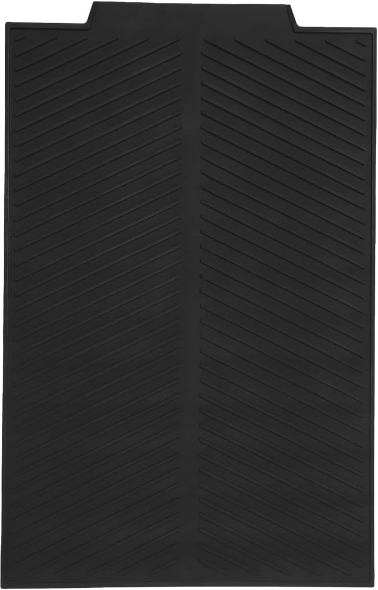 Siliconen afvoermat - Keukenmat - Spoelbak drogen - Opvouwbaar en compact - 44 x 33 cm - Zwart