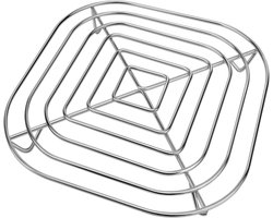 Knapperig grillrooster voor airfryers - Airfryer accessoires - Grillrooster voor airfryer - Roestvrij staal - Zilver - 20*20 cm