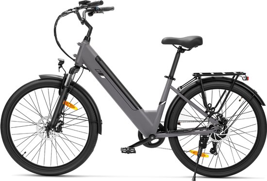 Touroll J2 ST Elektrische Fiets 250W 45Nm Accu 561.6Wh 100km 7 Versnellingen Shimano Bagagedrager Lage Instap Grijs van Touroll — afbeelding 2