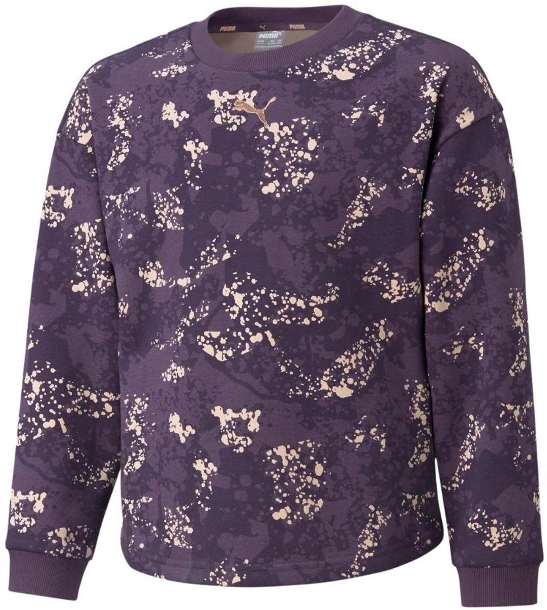 Puma Sweater Kinderen Alpha AOP Crew FL Paars