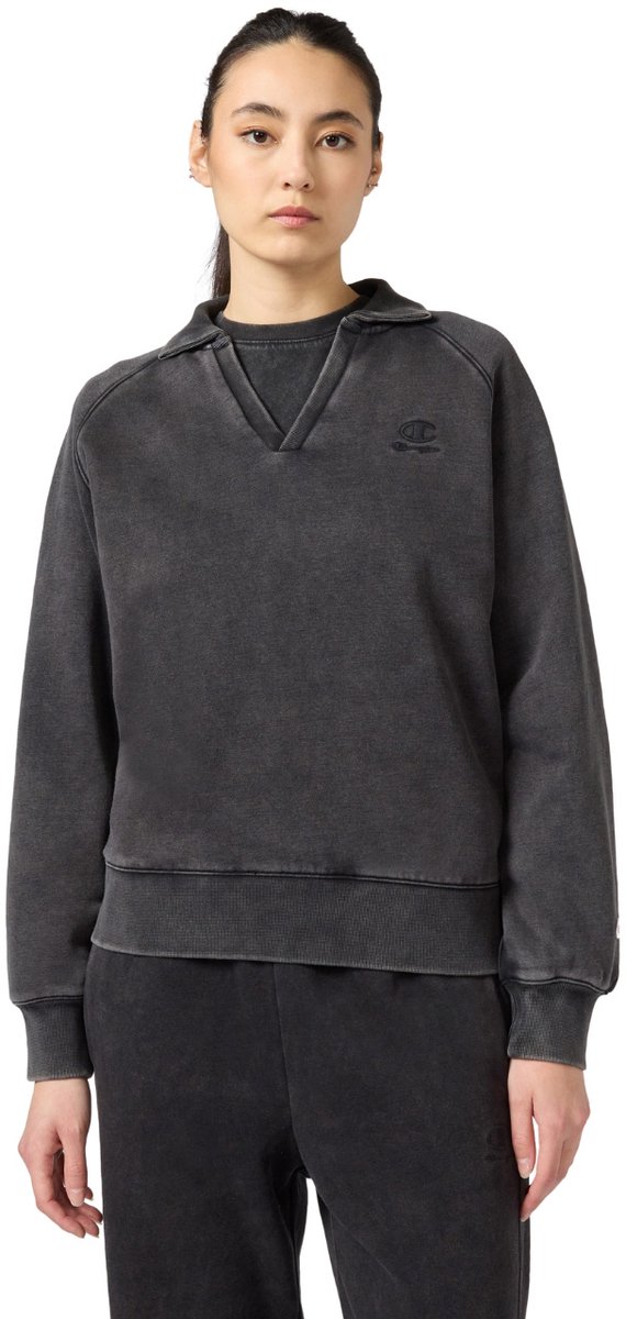 Champion Sweater Dames Poloshirt Neck Sweatshirt Grijs