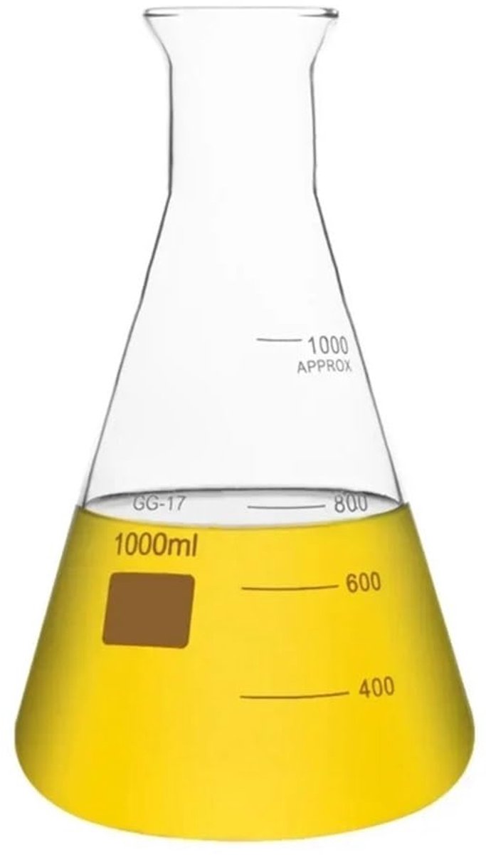 Kegelfles Labglas - Erlenmeyer Kolf - Laboratorium Werk - Grote Mond - 50ml - Transparant