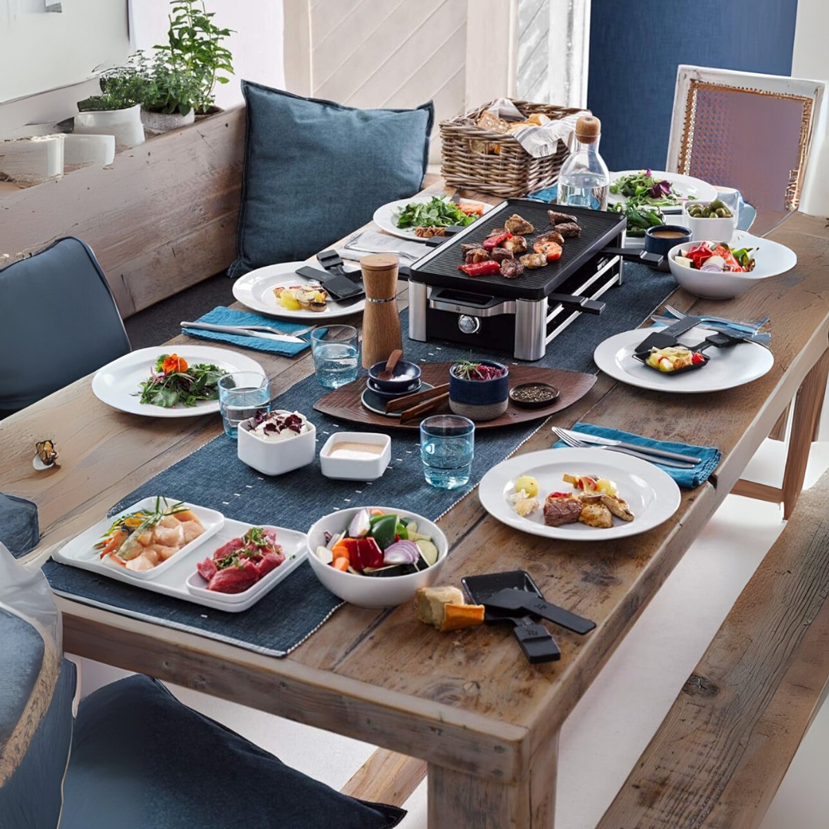 SAVI® Gourmetstel - Gourmet - Gourmetplaat - Zwart - 55cm x 13cm x 24cm