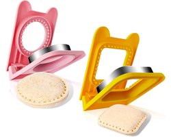 Sandwich Cutter en Sealer, 2-in-1 Sandwich Cutter en Sealer, Pocket Sandwiches Cutter Maker, Sandwich Cutters voor Kinderen Leuke Lunchables (Vierkant + Ronde)