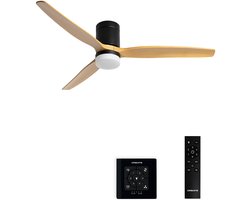 CREATE - Stille 40W plafondventilator met technische ABS bladen in verschillende maten - L - Met licht - Controller voor wandmontage - WIND CALM