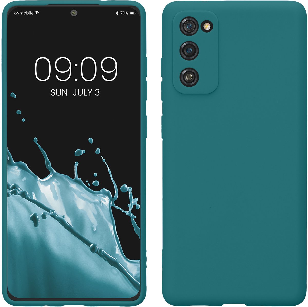 kwmobile telefoonhoesje geschikt voor Samsung Galaxy S20 FE - Hoesje voor smartphone - Precisie camera uitsnede - In mat petrol